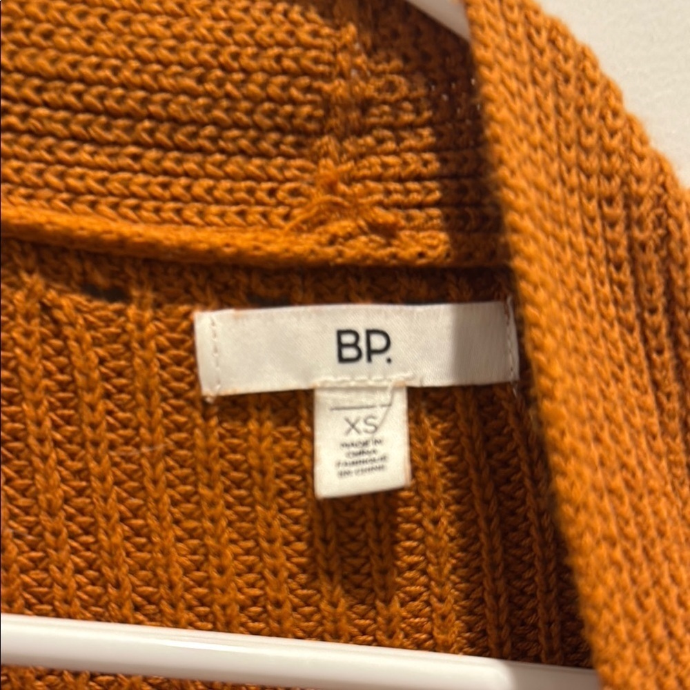 BP Brown Cardigan Sweater Open Front Knit - Picture 2 of 3